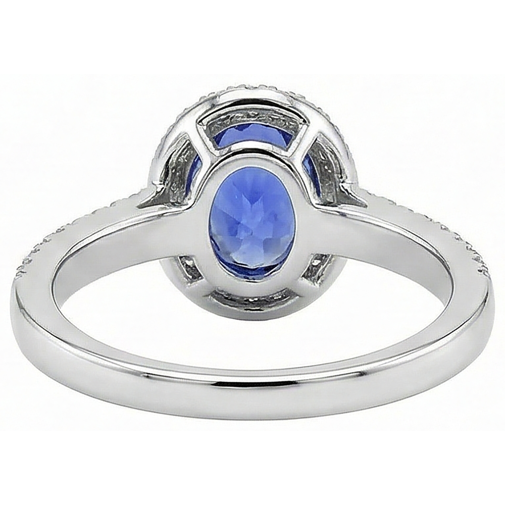naturel round tanzanite 5.61carats bague sur blanc
