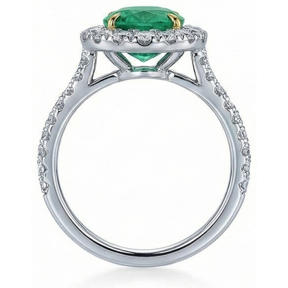 naturel oval diamant 5.75carats bague sur blanc