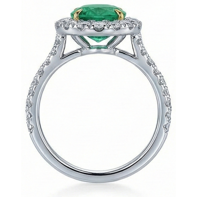naturel oval diamant 5.75carats bague sur blanc