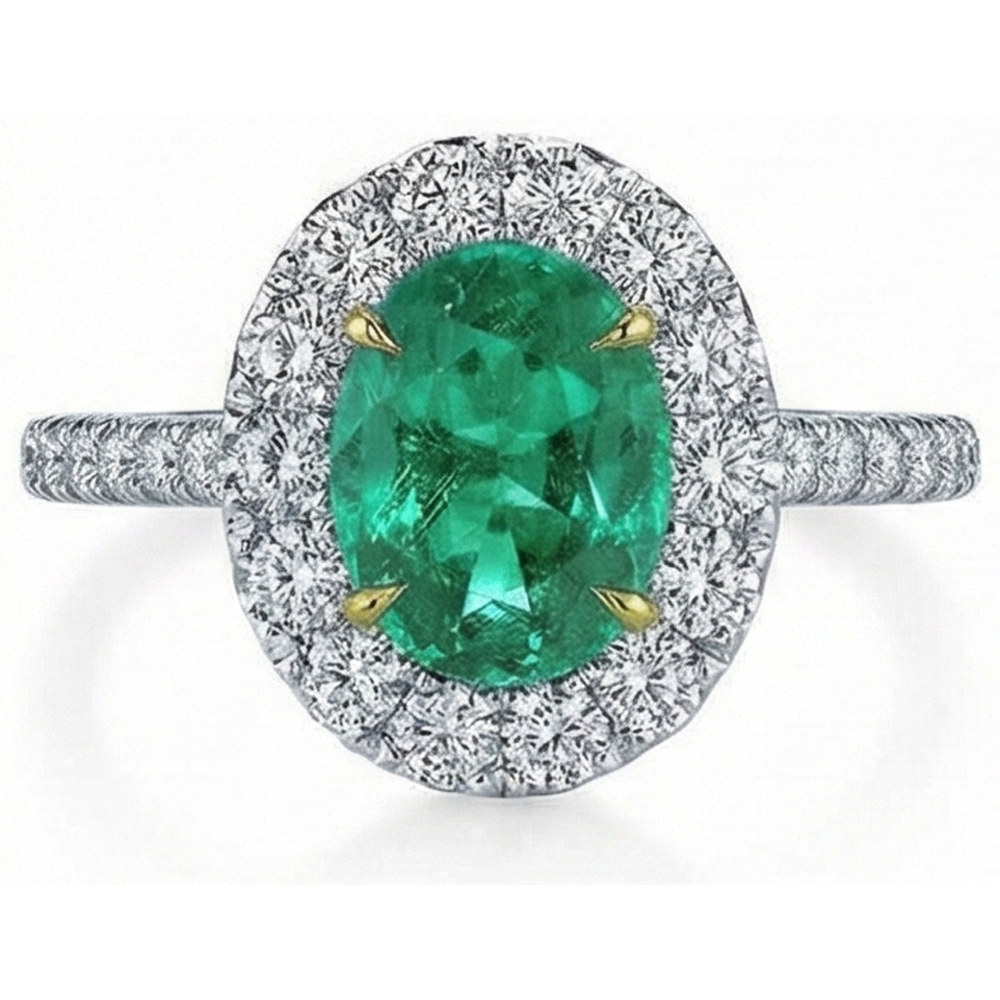 naturel oval diamant 5.75carats bague angle de côté