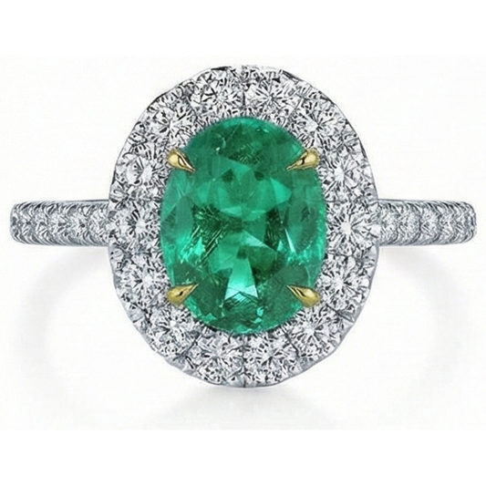 naturel oval diamant 5.75carats bague angle de côté