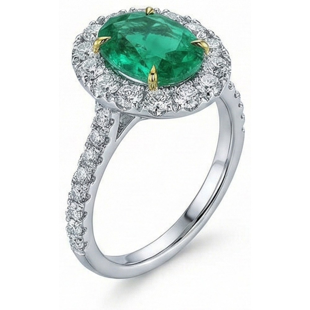 naturel oval diamant 5.75carats bague détail rapproché