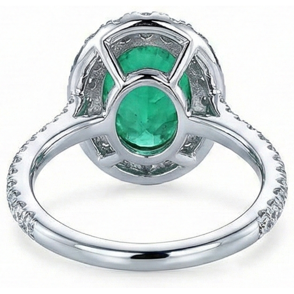 naturel oval diamant 5.75carats bague avec accents diamants