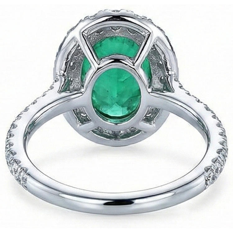 naturel oval diamant 5.75carats bague avec accents diamants