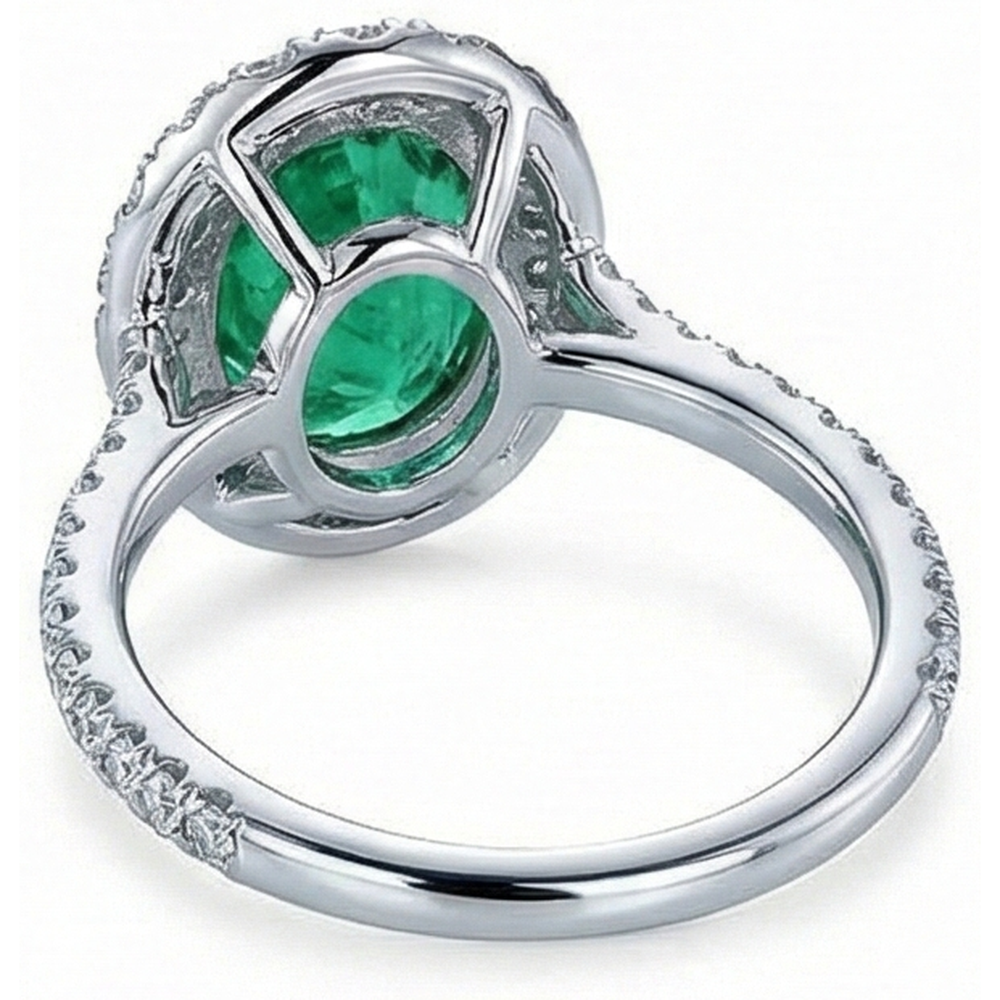 naturel oval diamant 5.75carats bague vue de profil