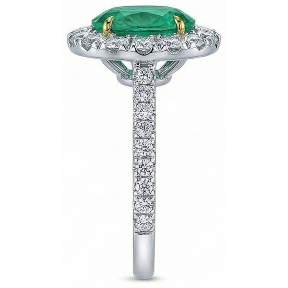 naturel oval diamant 5.75carats bague vue de dessus