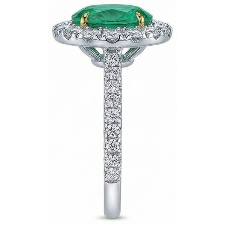 naturel oval diamant 5.75carats bague vue de dessus