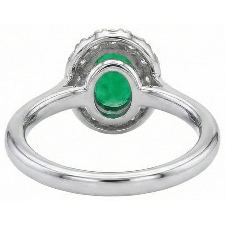 5.90 carats alliance émeraude Vert et diamants or blanc 14K