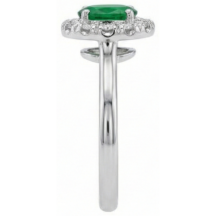 5.90 carats alliance émeraude Vert et diamants or blanc 14K