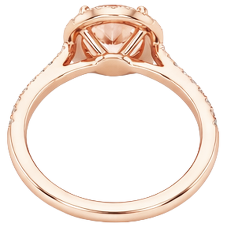 5.95 Carats Morganite Et Diamants Naturels Extraits des Mines ( et non cultivés en laboratoire ) Alliance Or Rose 14K