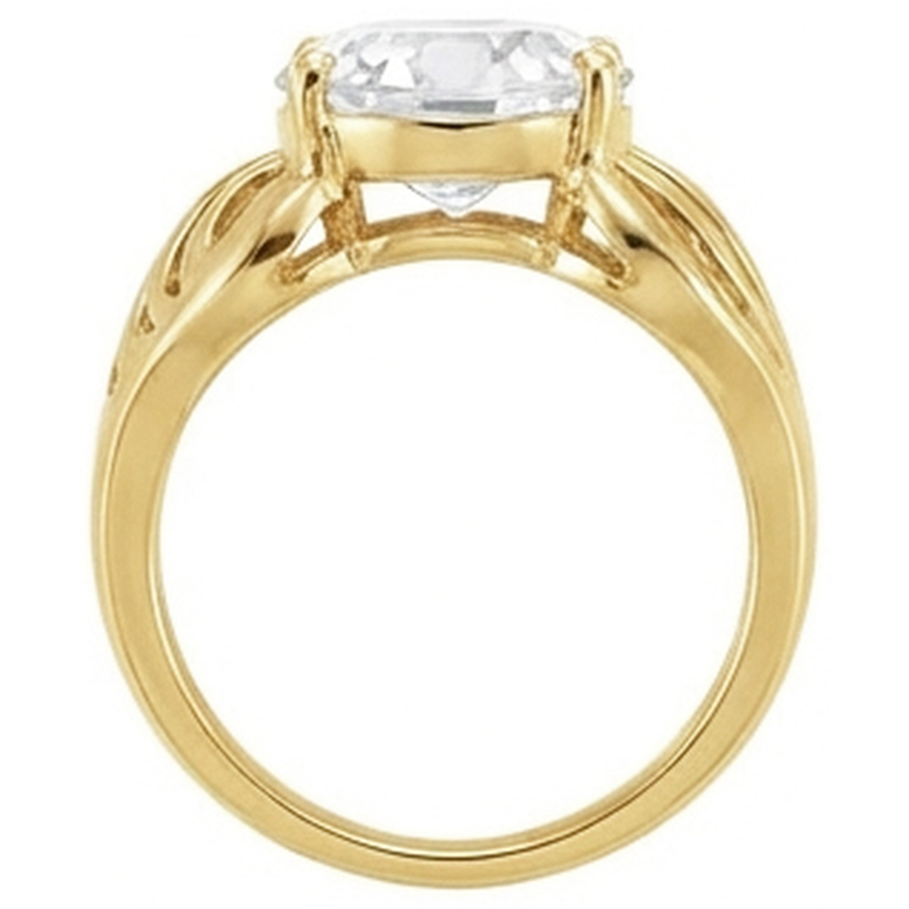Bague Solitaire Or Jaune 14 Carats avec Brillant – vue de profil