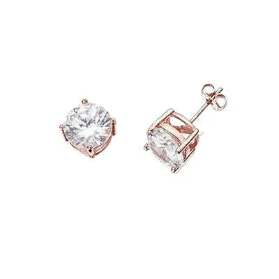 5 Carats Réel Boucles d'Oreilles Femme Or Rose 14K