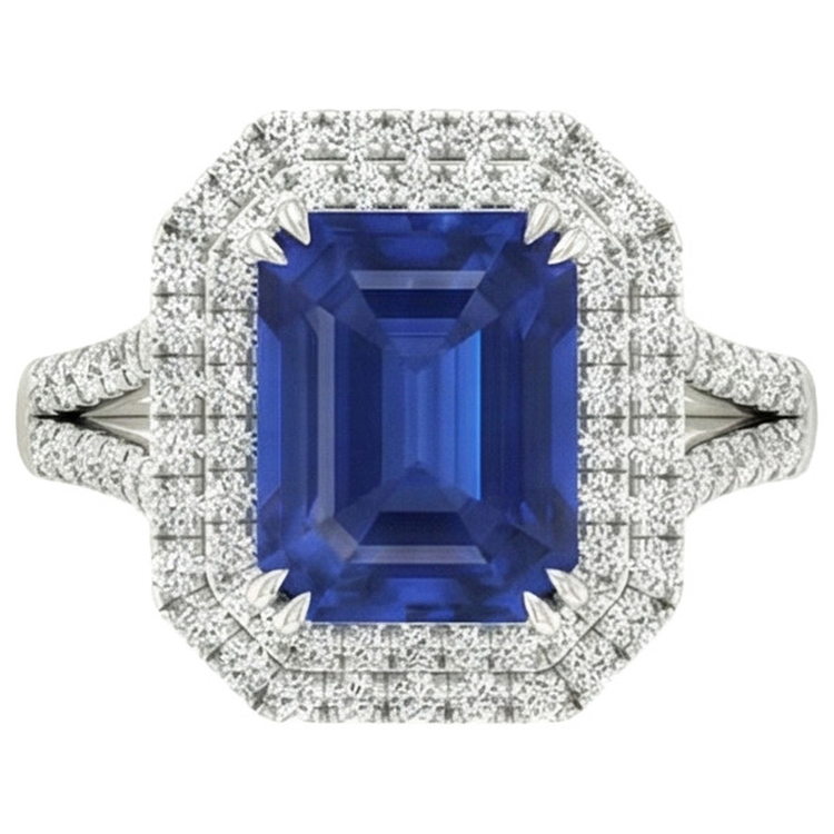 naturel diamant 5carats bague vue de face