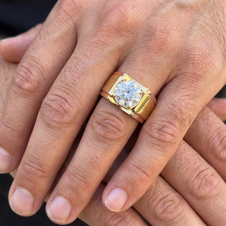 Bague en diamant pour homme 5 carats