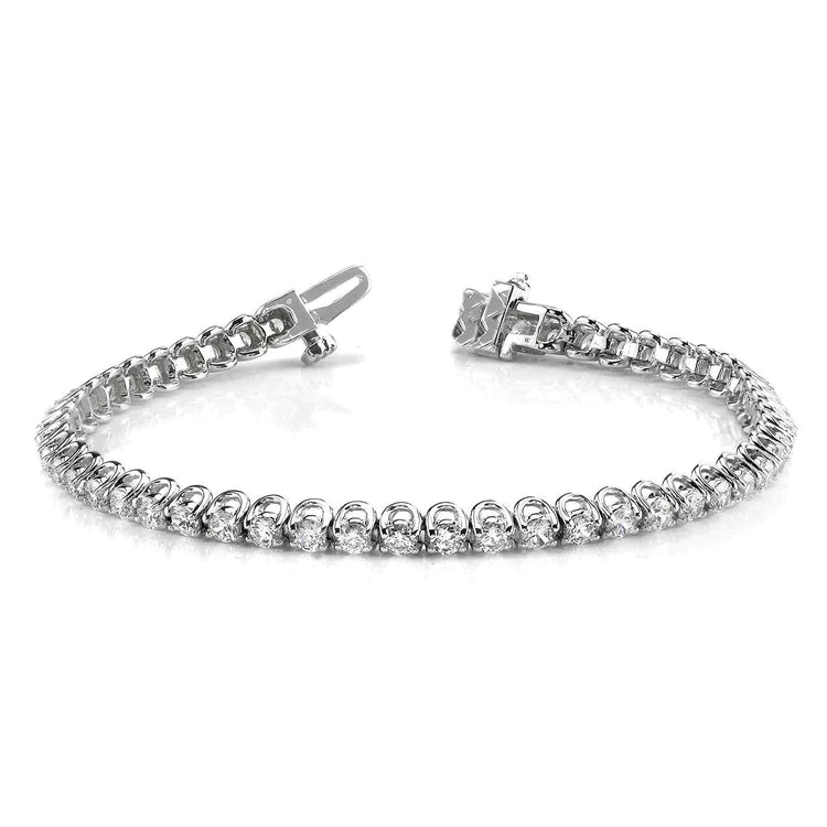5 carats serti de griffes bracelet de tennis Réel diamants taille brillant WG 14K