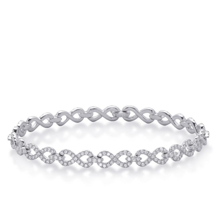Bracelet Or 14K Blanc avec Brillant – vue principale