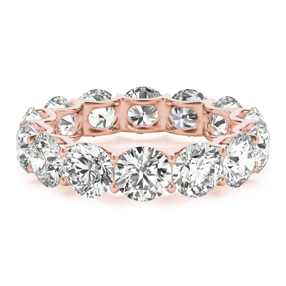 Brillant Eternity Band 5,60-carats Or Rose 14 Carats – vue de côté