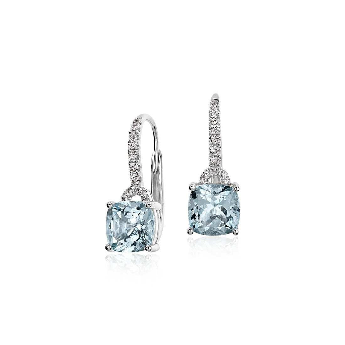 Aigue-Marine Gemstone Earring 5,50 carats Or 14K Blanc – vue principale