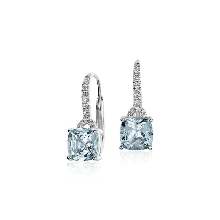 Aigue-Marine Gemstone Earring 5,50 carats Or 14K Blanc – vue principale