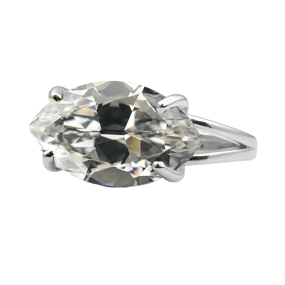 Solitaire de Fiançailles Or Blanc 14 Carats avec Diamant – vue principale