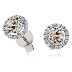 Brillant Puces d'Oreilles – Taille Old Mine 1,50 carats Or 14K