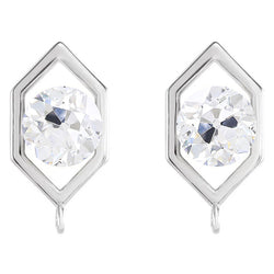 2,50 carats Diamant Boucles d'Oreilles en Or Blanc 14 Carats