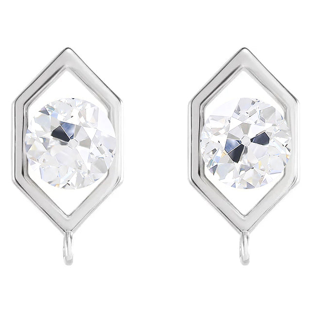 Diamant Boucles d'Oreilles 2,50 carats Or Blanc 14 Carats – vue principale
