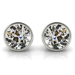 Diamant Fin Pendants d'Oreilles – Serti Clos 5 carats Or 14K
