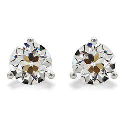 Diamant Fin taille Coussin Antique Puces d'Oreilles 5 carats