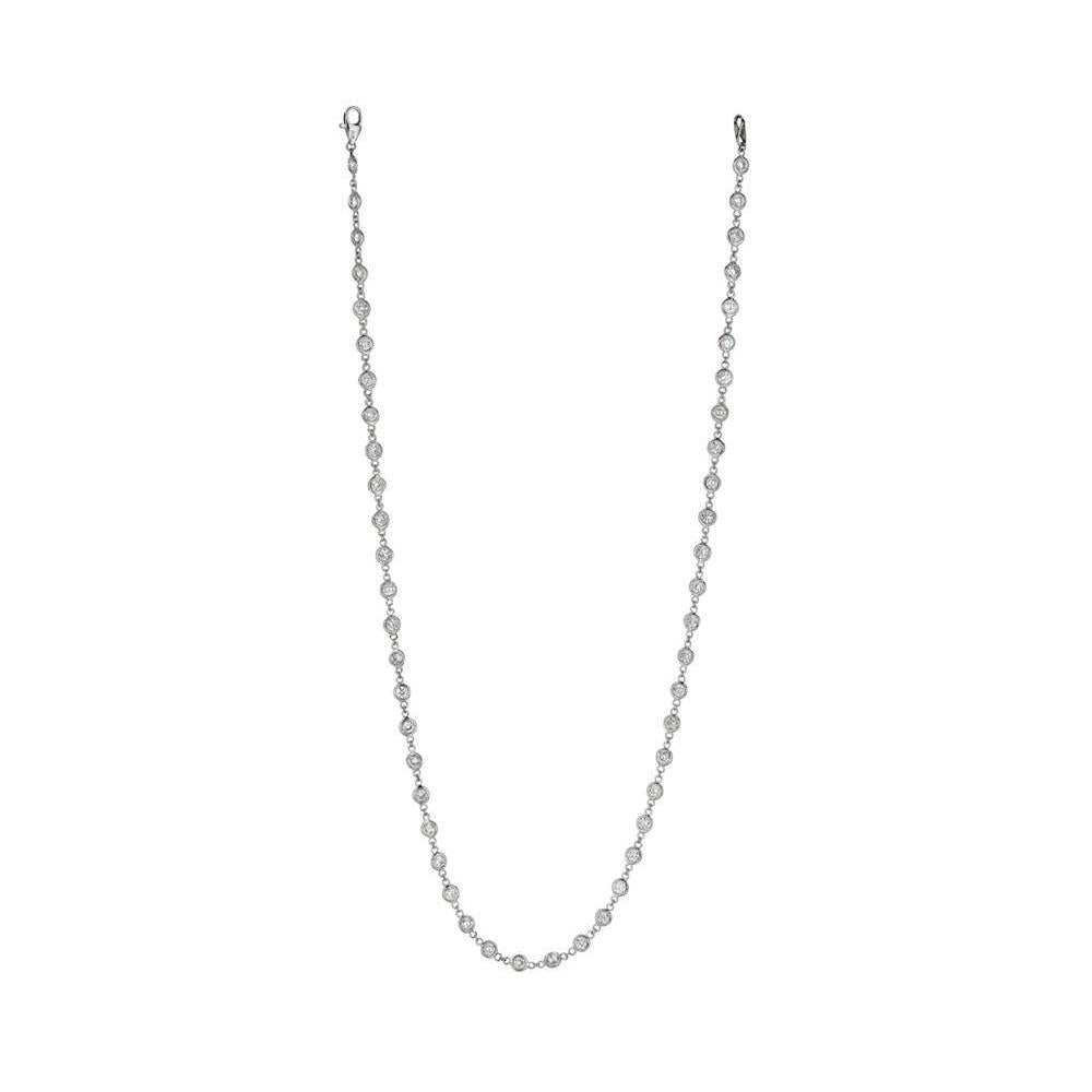 5.25 Carats Réel Diamants Collier Lunette Sertie Bijoux Or Blanc 14 Carats