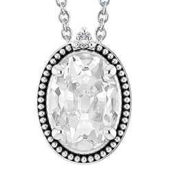 5.50 Carats Ovale ancienne mine Réel Diamant Pendentif Bijoux Or 14K