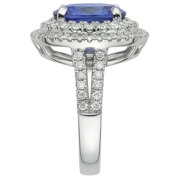naturel oval tanzanite 6.15carats alliance sur blanc