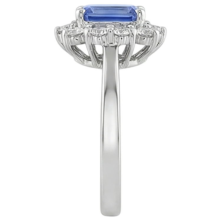 naturel tanzanite 6.20carats bague vue de profil