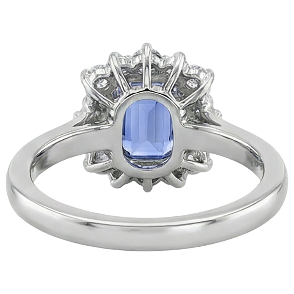 naturel tanzanite 6.20carats bague avec accents diamants