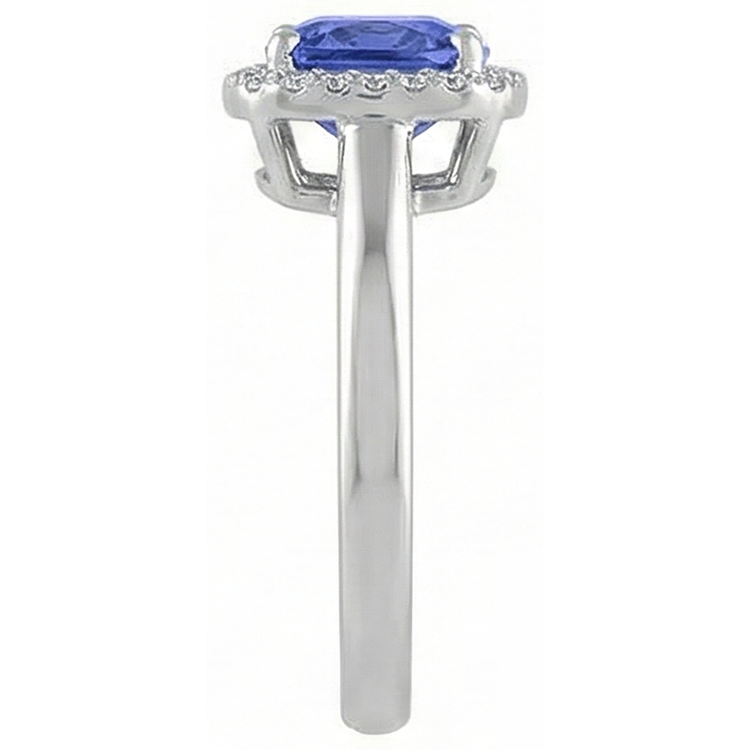 naturel cushion tanzanite 6.50carats bague sur blanc