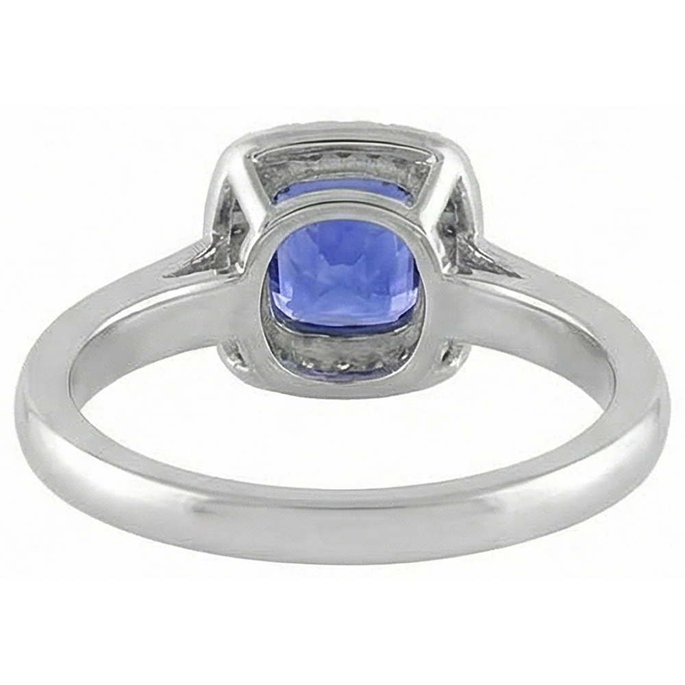 naturel cushion tanzanite 6.50carats bague détail anneau