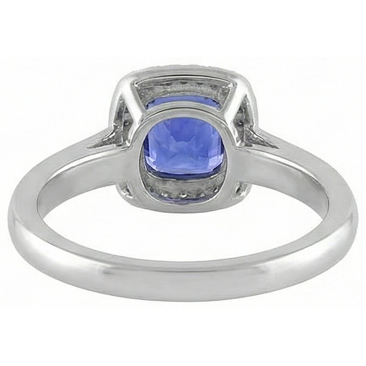 naturel cushion tanzanite 6.50carats bague détail anneau