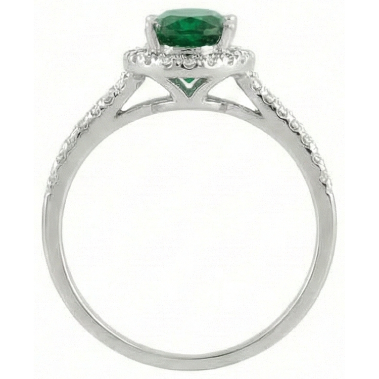 6.75 Carats Bague Emeraude Vert Et Diamant Naturels Extraits des Mines ( et non cultivés en laboratoire ) Or Blanc 14K