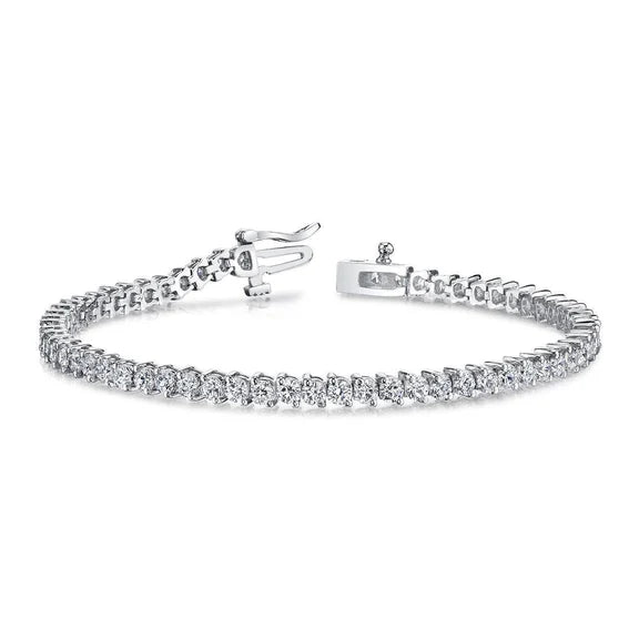 6 Carats Femmes Rondes Réel Diamant Tennis Bracelet Bijoux En Or