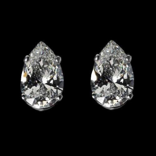 6 Carats G Si1 Boucles D'oreilles En Or Blanc Réel Diamants Taille Poire Nouveau