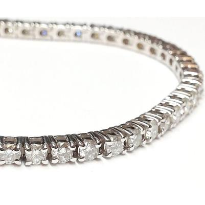 6 Carats Serti De Griffes Rondes Réel Diamant Taille Bracelet Tennis En Or 14 Carats