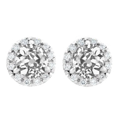 Diamant Fin Pendants d'Oreilles de luxe – 2 carats Or 14K Blanc