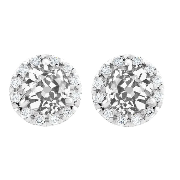 Diamant Fin Pendants d'Oreilles 2-carats Or 14K Blanc – vue principale