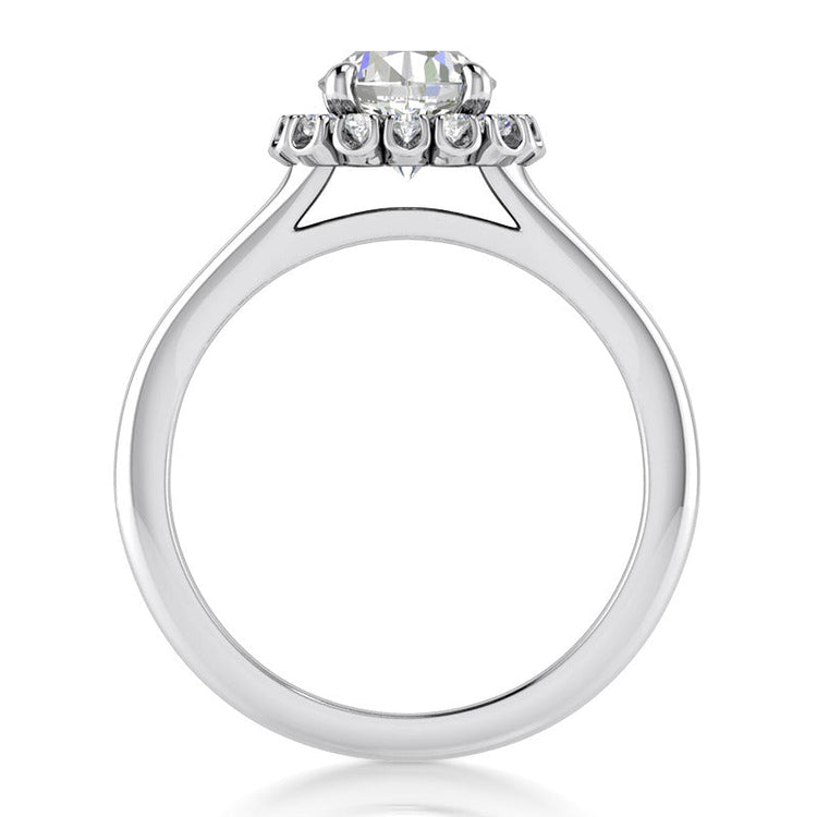 Brillant Bague de Fiançailles Halo 2 carats – vue de face