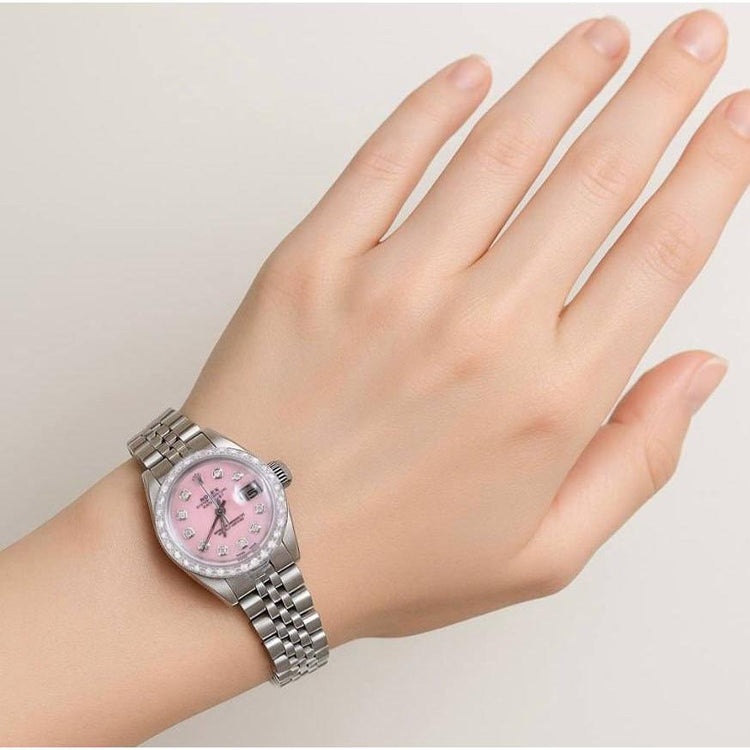 Rolex Datejust Montre acier inoxydable Jubilé Bracelet Cadran Diamant Lunette Femme