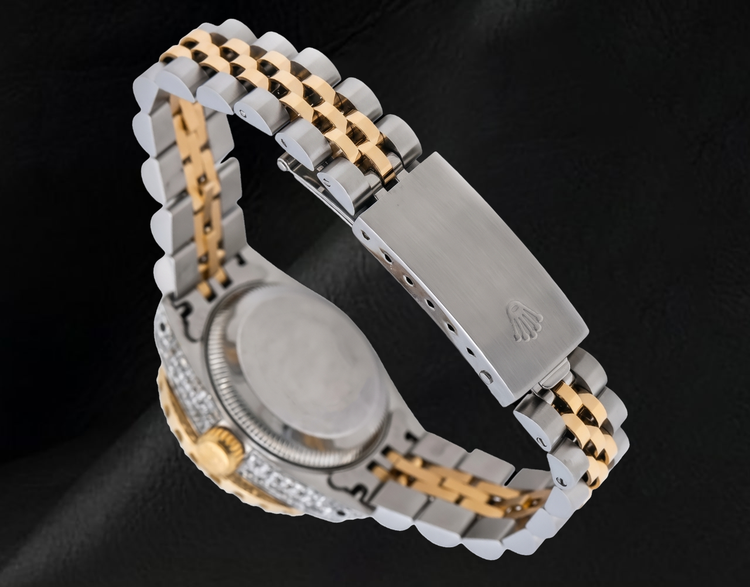 69173 Rolex Datejust 26 mm Montre Bicolore Cadran Diamants avec Saphir Bleu