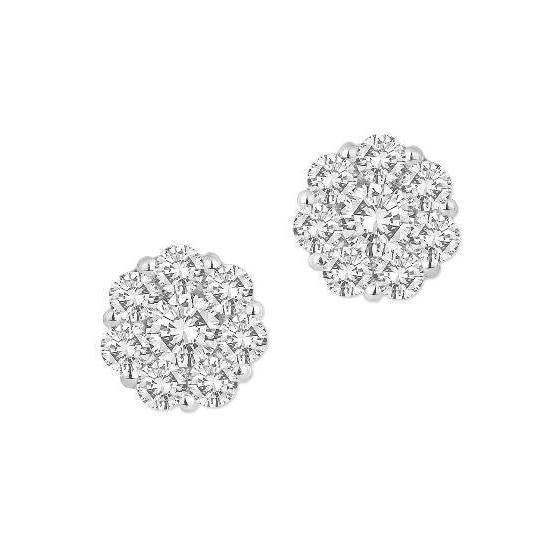 6.20 Carats Superbes Boucles D'oreilles Pavées De Réel Diamants Ronds Pour Dames