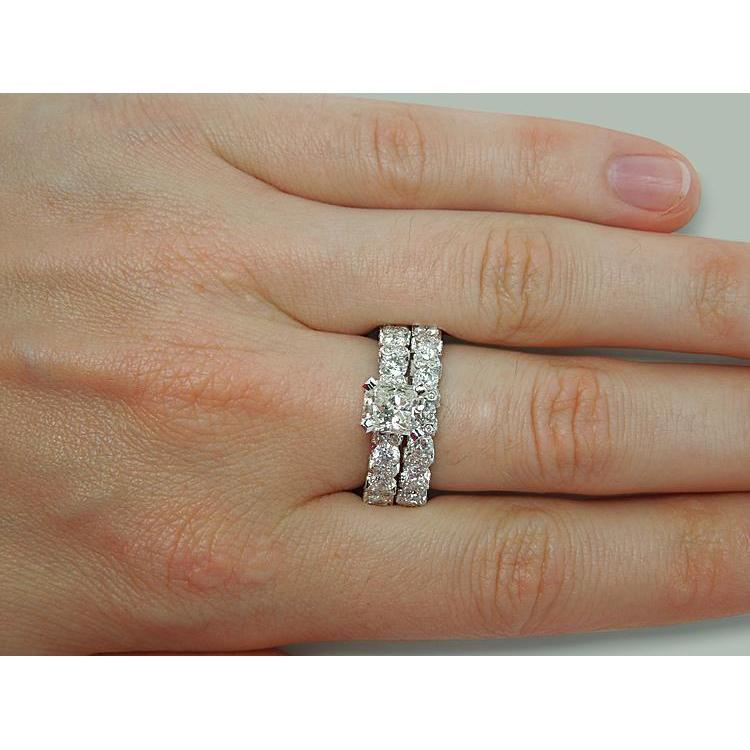 6.25 Carats Bague De Fiançailles Naturel Diamant Serti Or Blanc 14 Carats