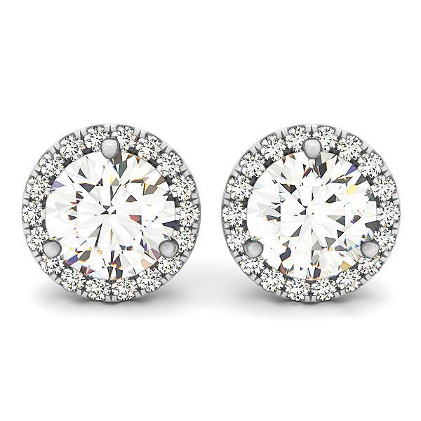 6.30 Carats Boucles D'oreilles Véritable Diamant Rond Femme Pave Halo