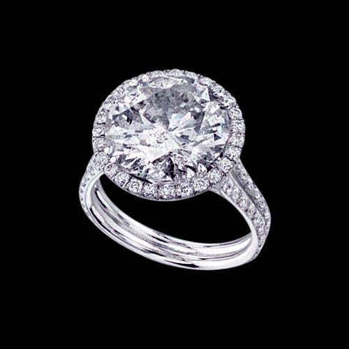 6.75 Carats. Bague Fantaisie Naturel Diamants Halo Bijoux Fiançailles Anniversaire WG